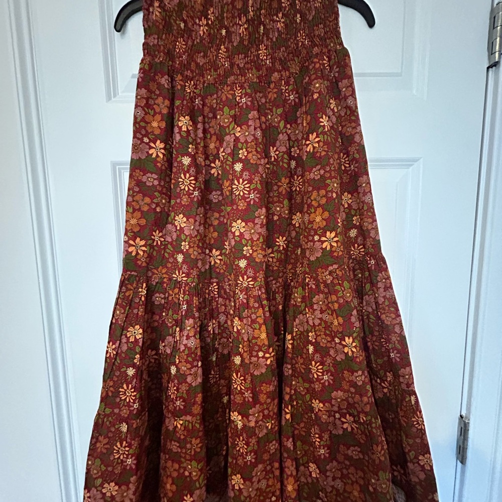 Olivia James The Label Izzy Wildflower Rosewood maxi skirt. Medium.